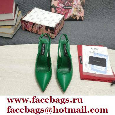 Dolce  &  Gabbana Heel 10.5cm Slingbacks Green with DG Heel 2022